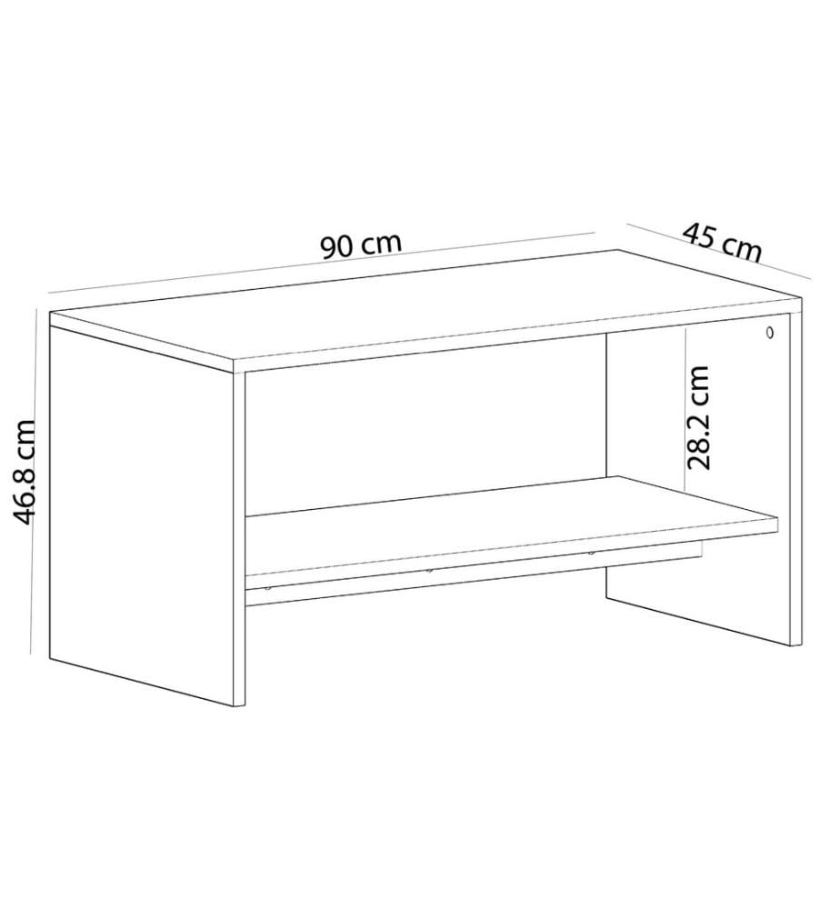 Couchtisch – Eiche in Saphirweiss