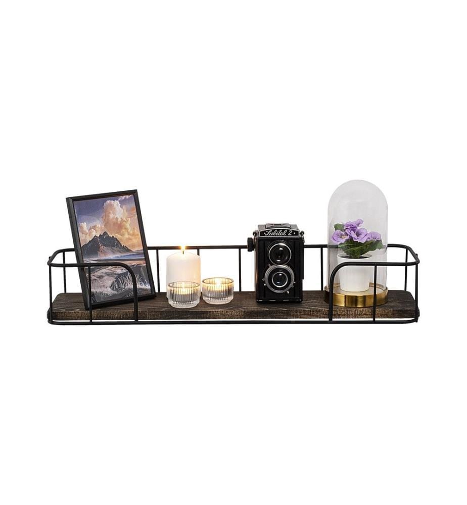 Wandregal – Nussbaum und Schwarz