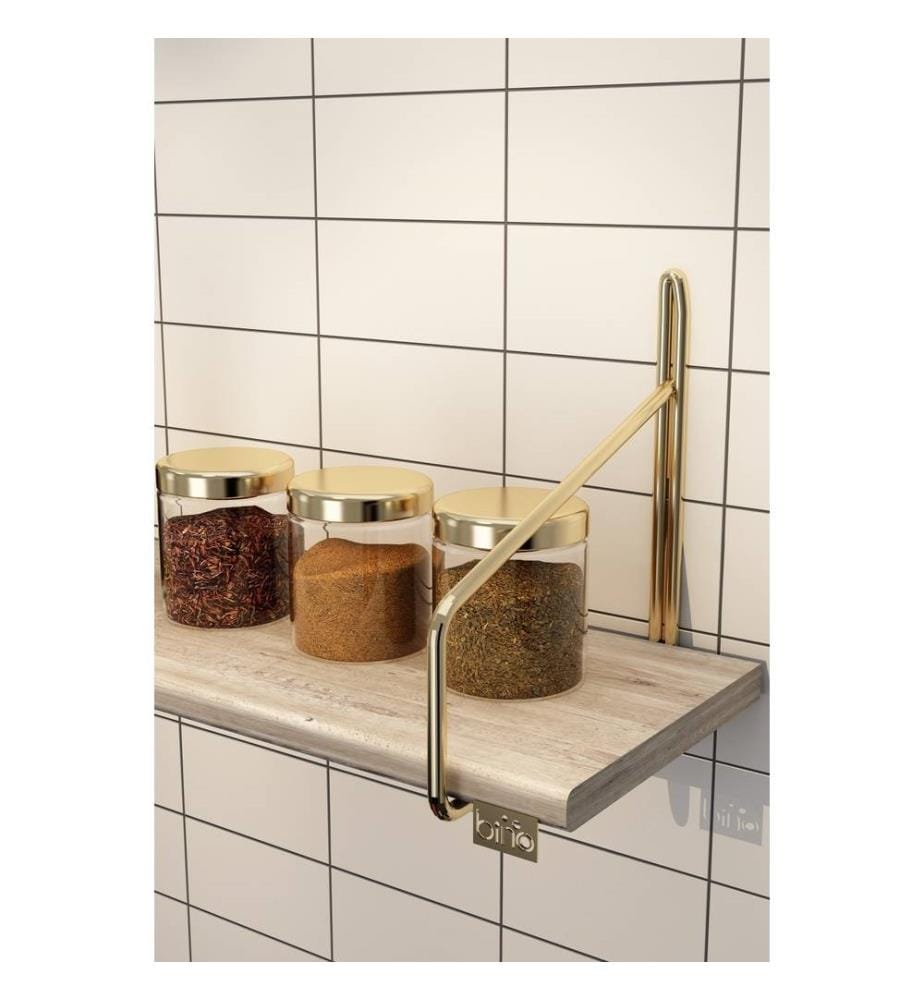Wandregal – Gold und Braun