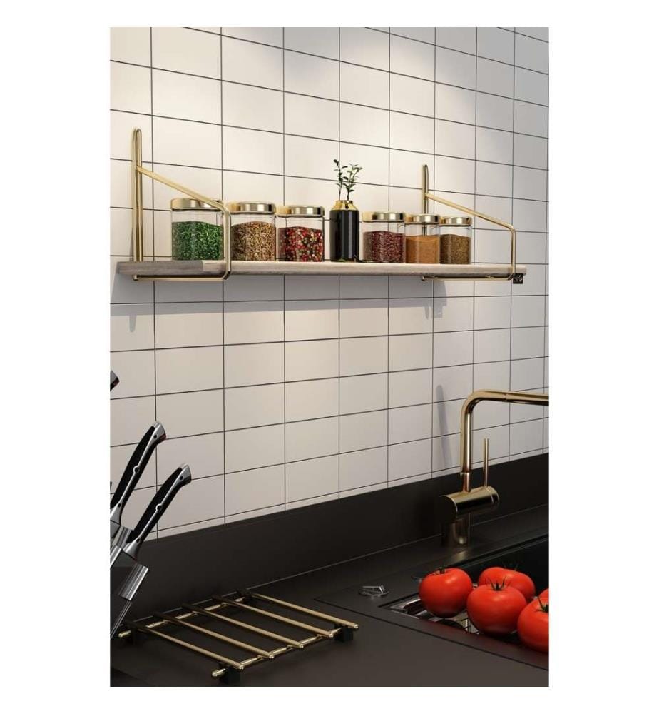 Wandregal – Gold und Braun
