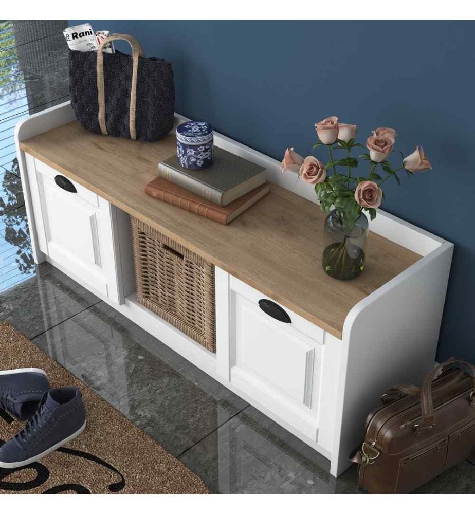 Schuhschrank – Nussbaum und Weiss