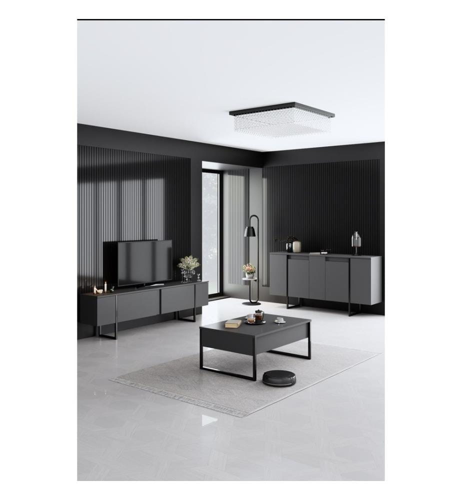 Set da salotto - Noce e nero