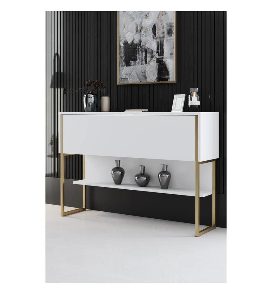 Commode Luxe - Blanc et or