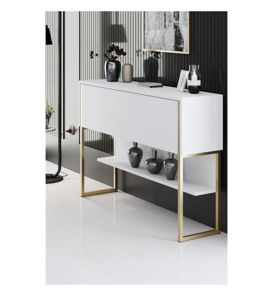 Commode Luxe - Blanc et or