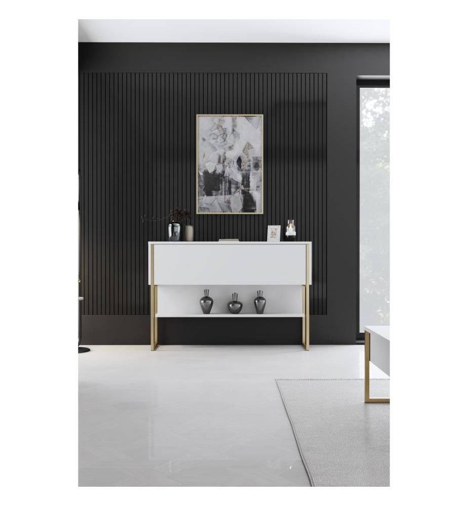 Commode Luxe - Blanc et or