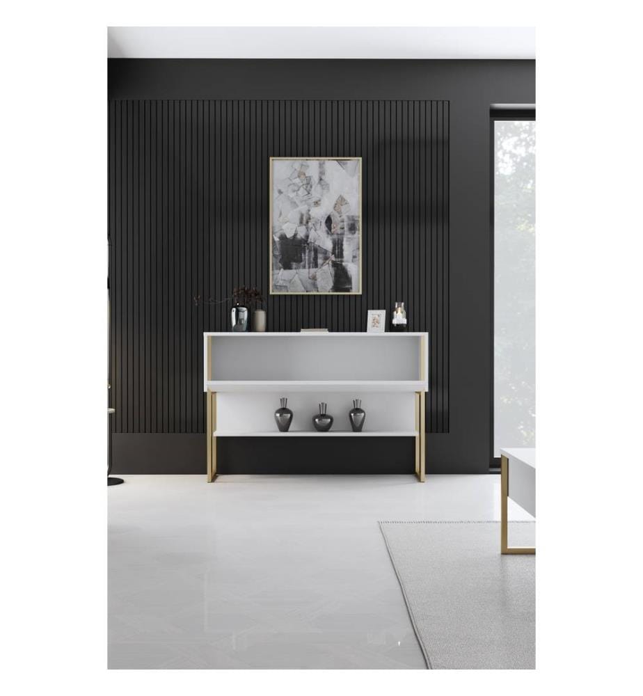 Commode Luxe - Blanc et or