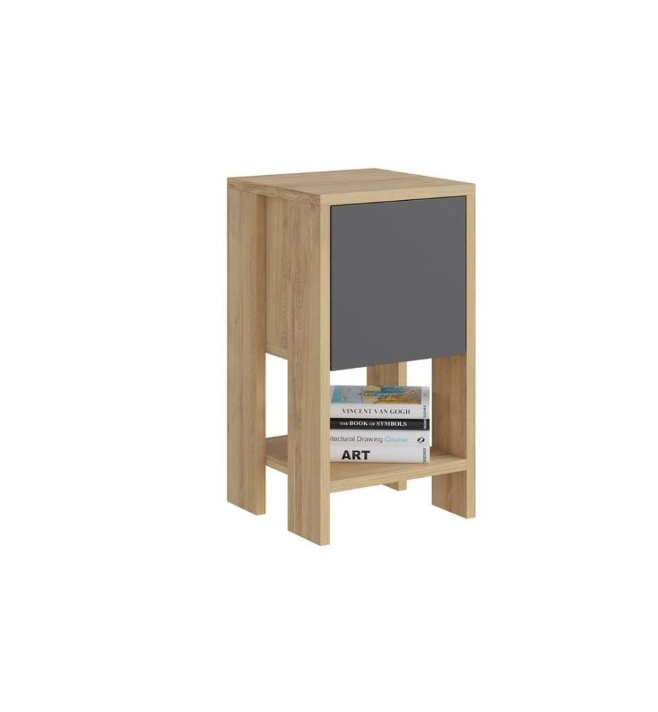 Table de chevet - Chêne et anthracite