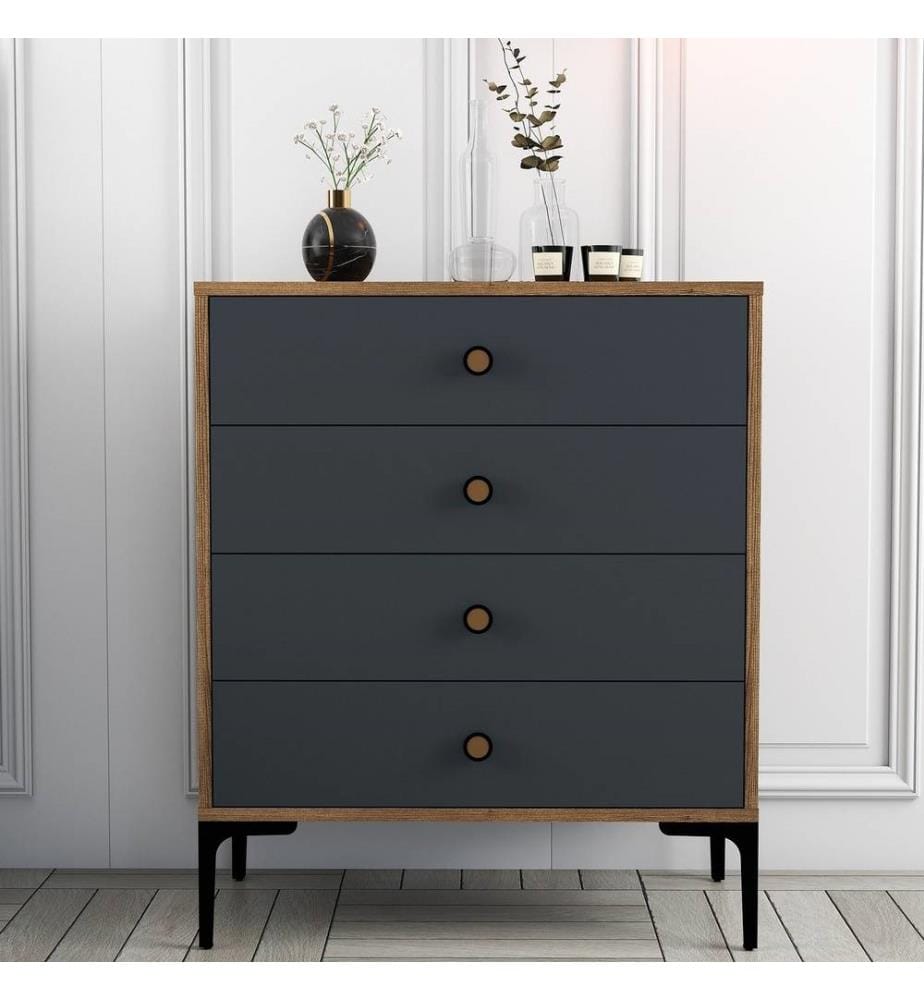 Commode - Noyer et anthracite