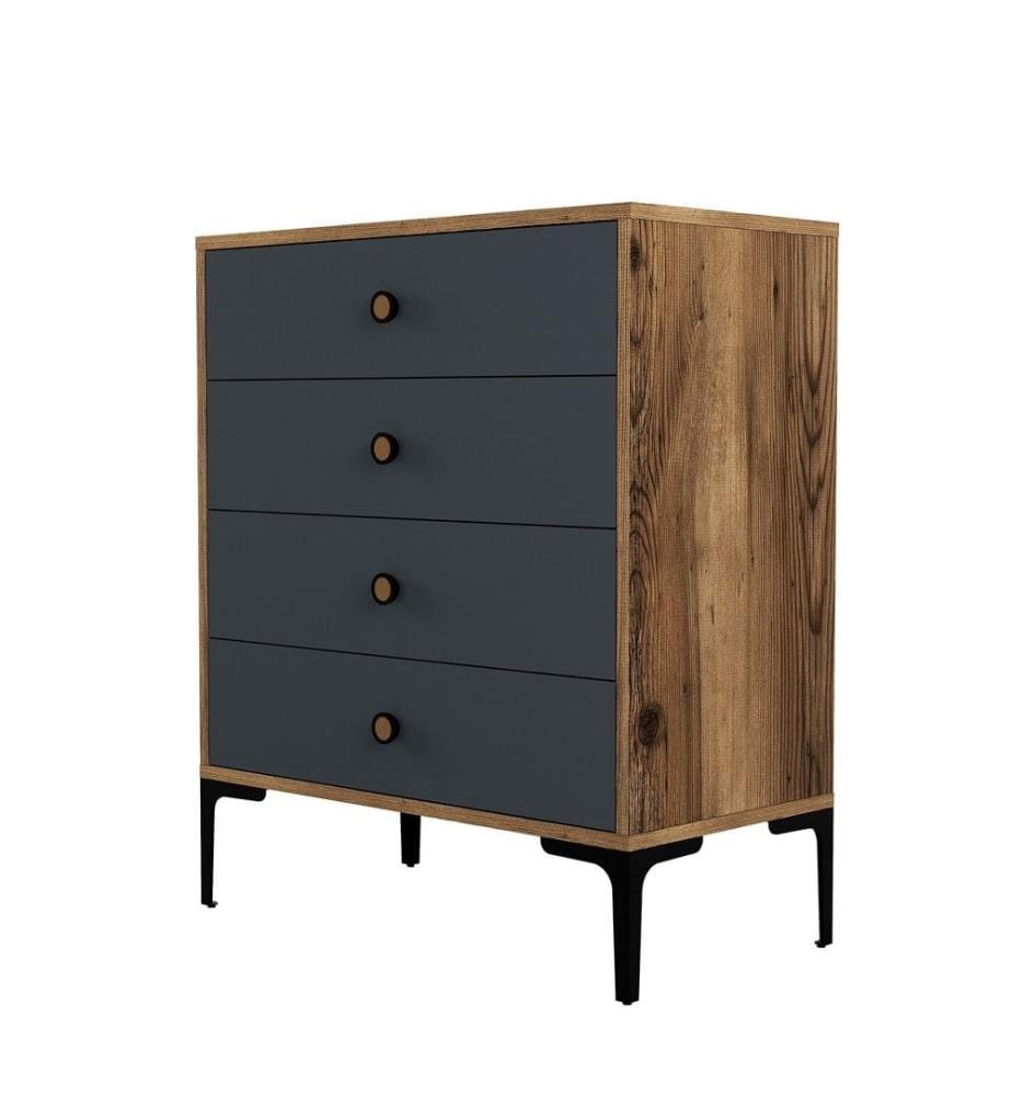Commode - Noyer et anthracite