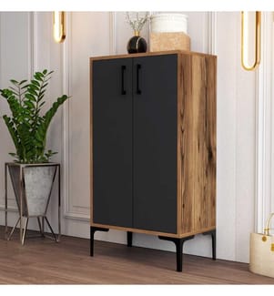 Schuhschrank – Nussbaum und Anthrazit
