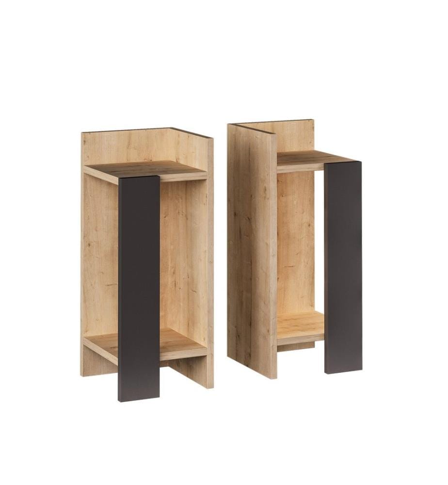 Table de chevet - Chêne et anthracite