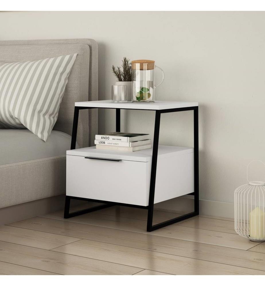 Table de chevet - Blanc