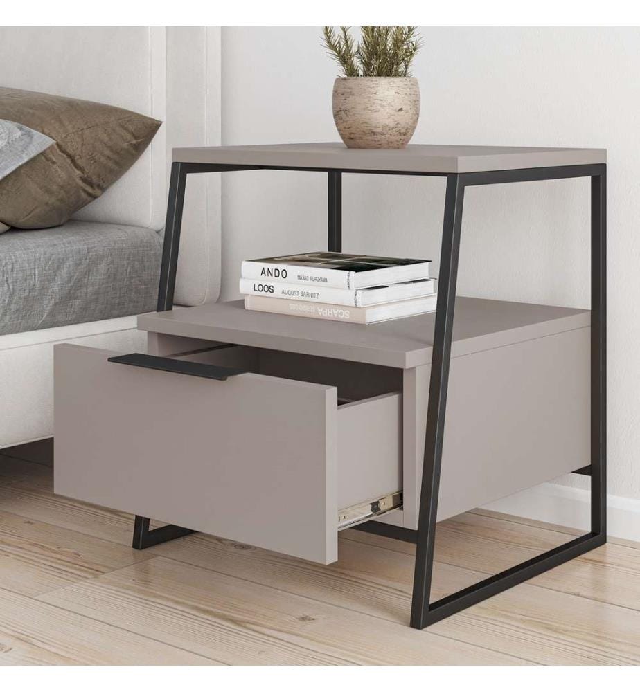 Table de chevet - Mocha clair et noir