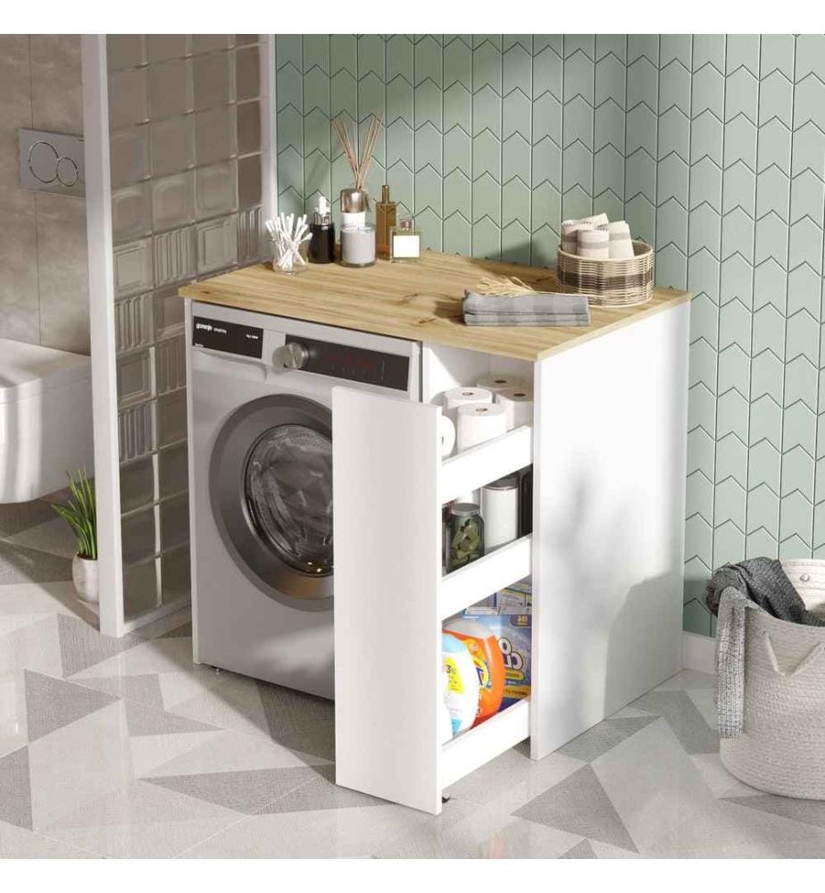 Badezimmerschrank – Nussbaum und Weiss