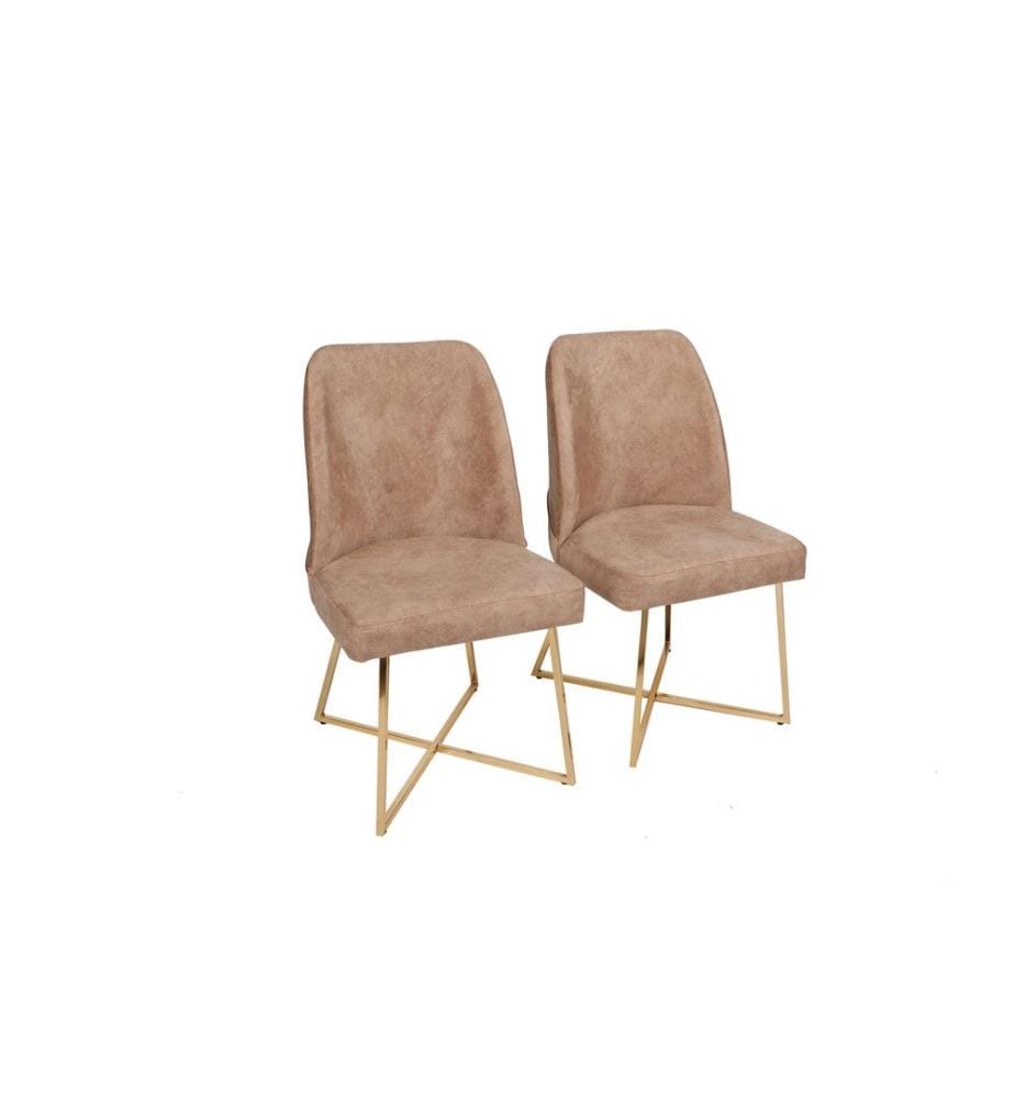 Lot de 2 chaises - Brun doré