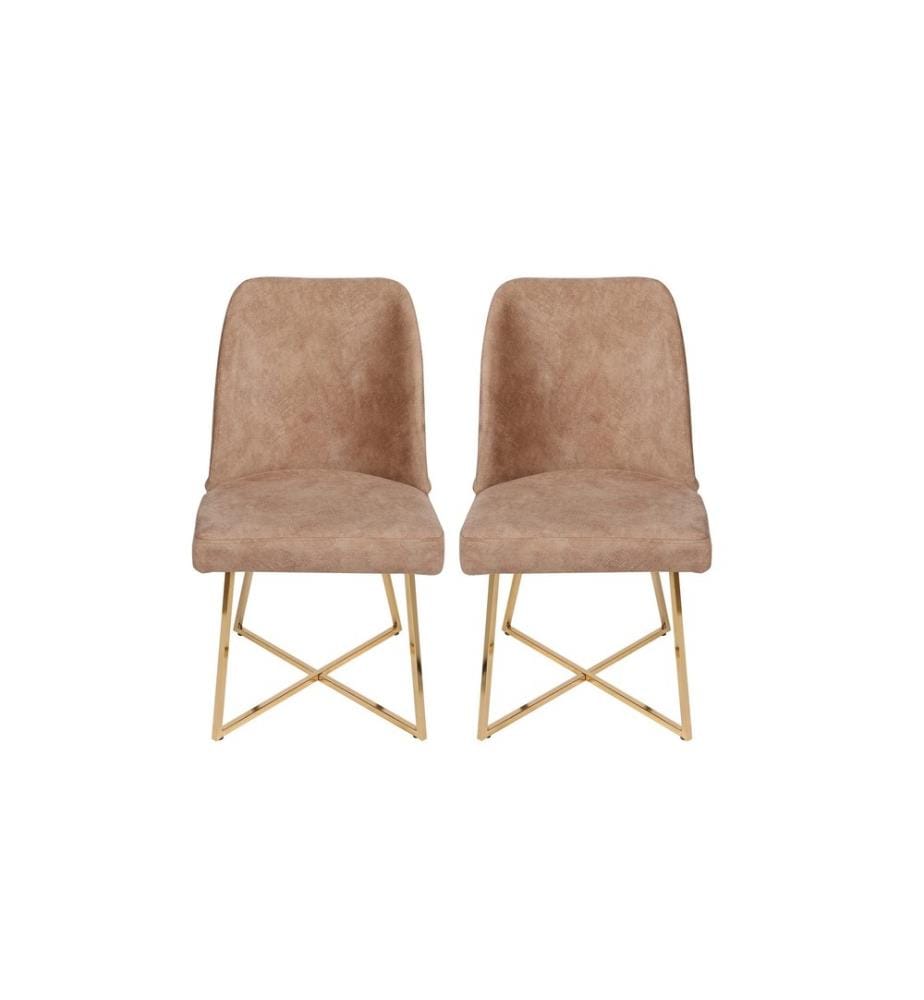 Lot de 2 chaises - Brun doré