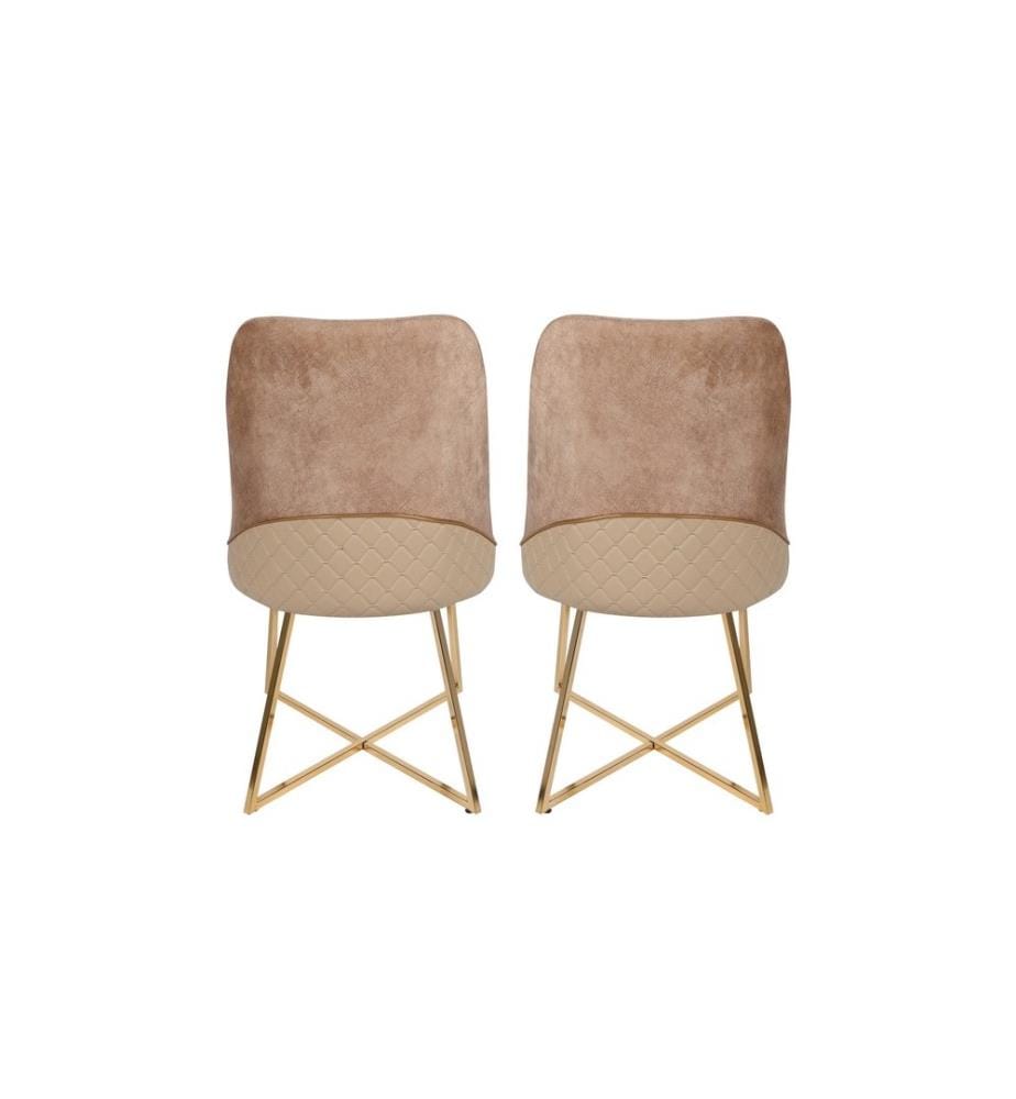 Lot de 2 chaises - Brun doré