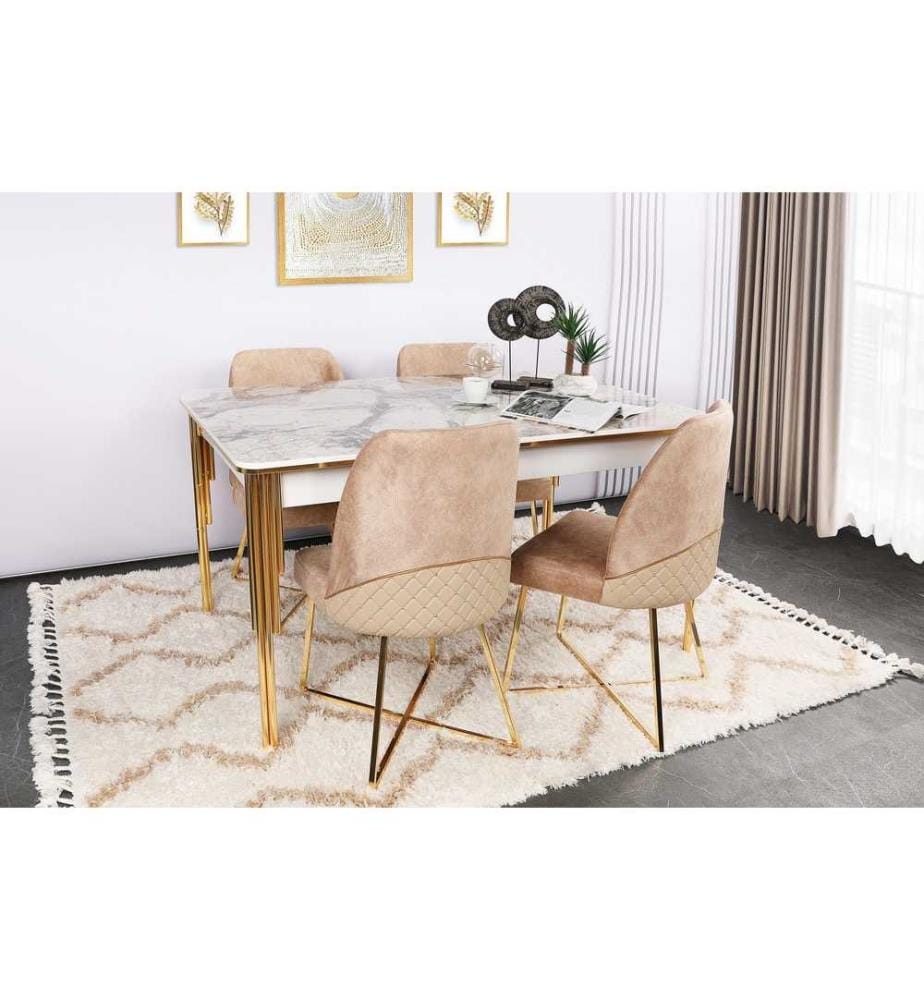 Lot de 2 chaises - Brun doré