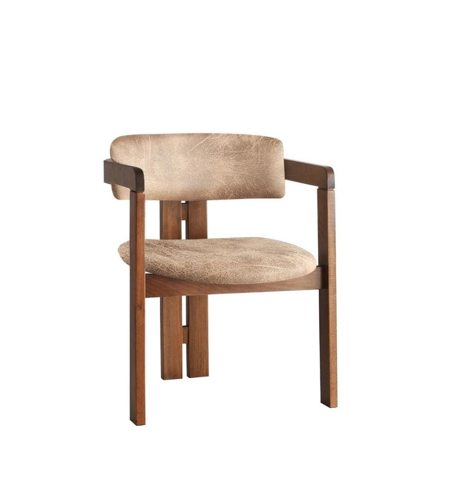 Chaise - Noyer et beige