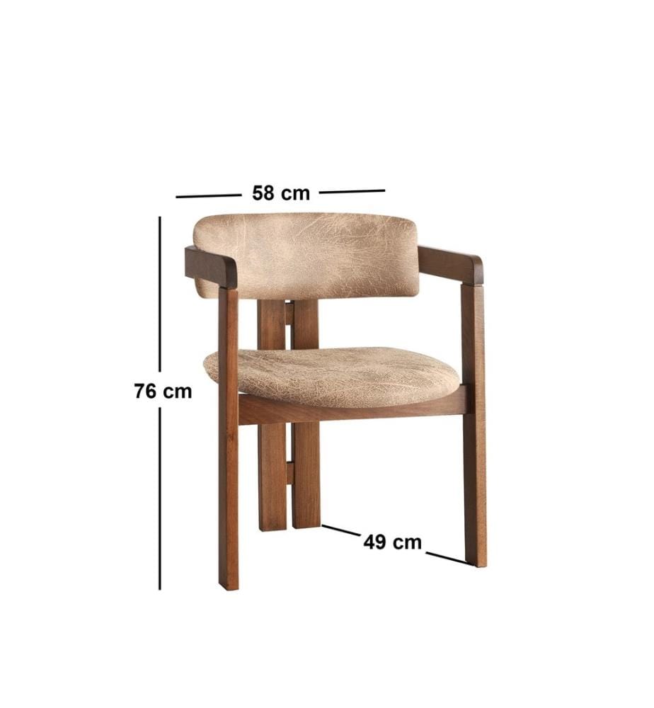 Chaise - Noyer et beige