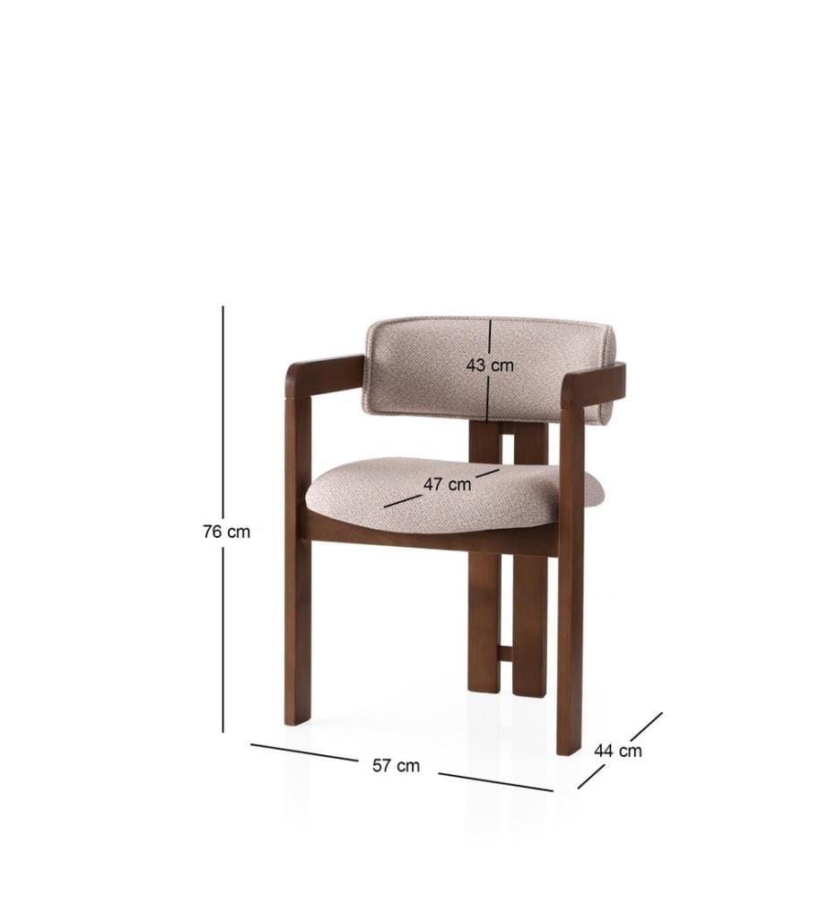 Stuhl „Cozy“ – Nussbaum und Creme