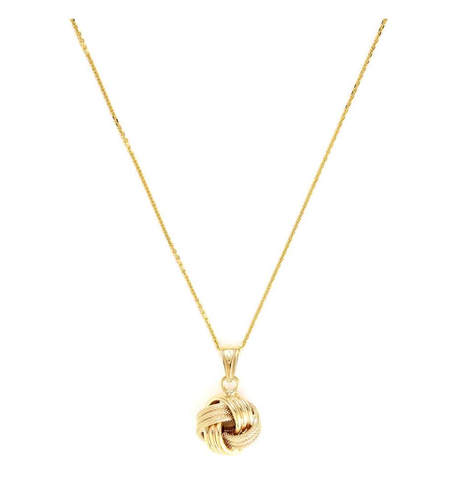Pendentif Noeud Torsadé 12mm - Or Jaune 375/1000