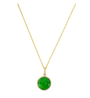 Ciondolo Beyla - Giada verde e oro giallo
