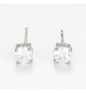 Ohrringe Simply You 4mm - Weissgold 375/1000 und Zirkonium