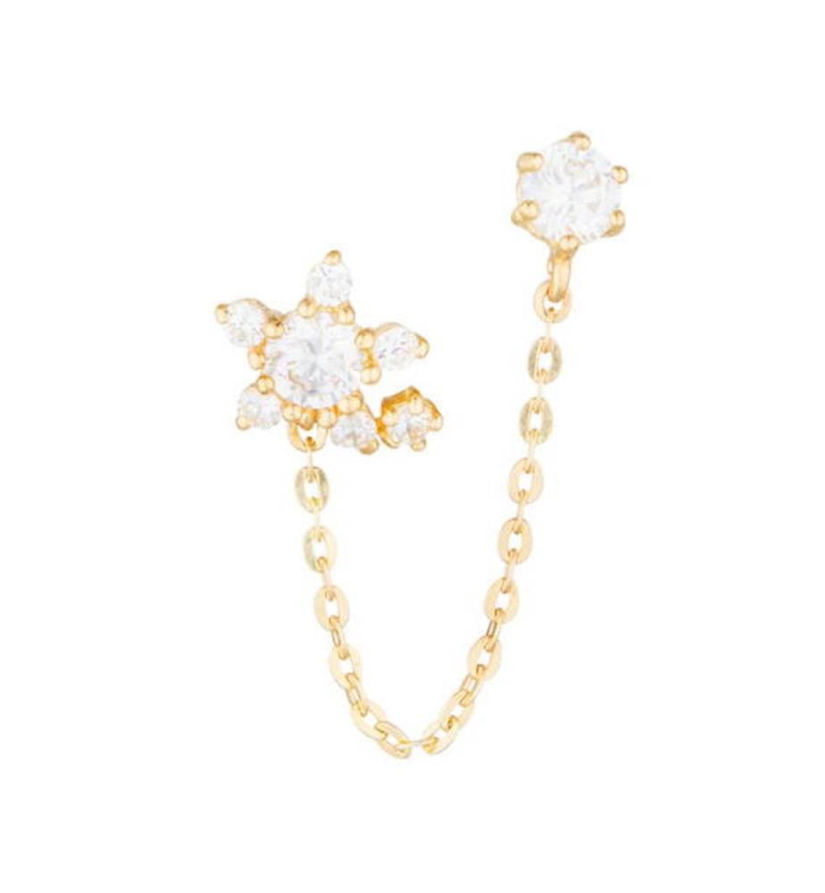 Bijou d'Oreille Unitaire Nuit etoilée - Or Jaune 375/1000