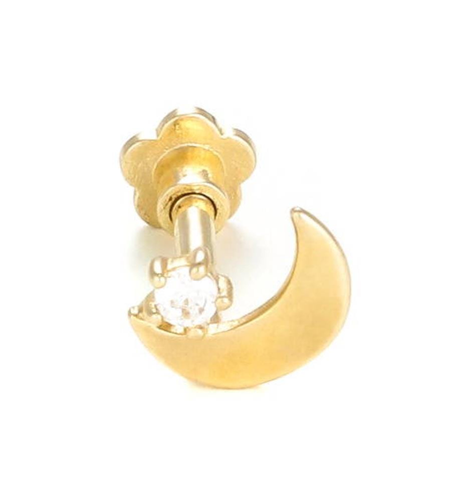 Knorpelschmuck Einzelne Lune Dorée - Gelbgold 375/1000