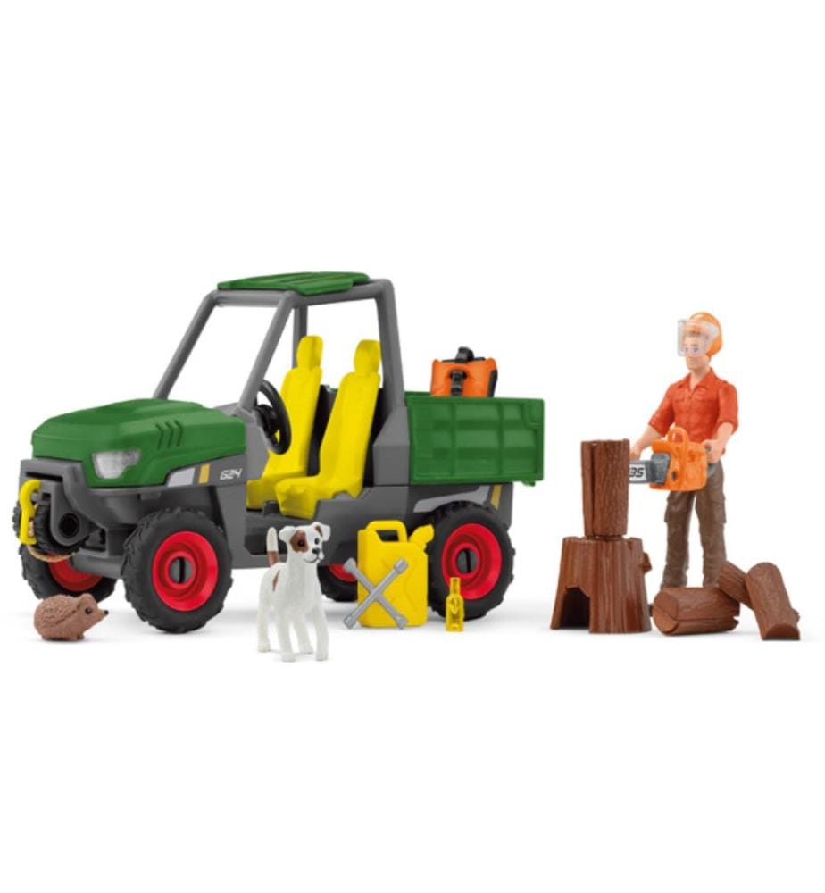 42659 - Förster mit Fahrzeug 30x25x13cm