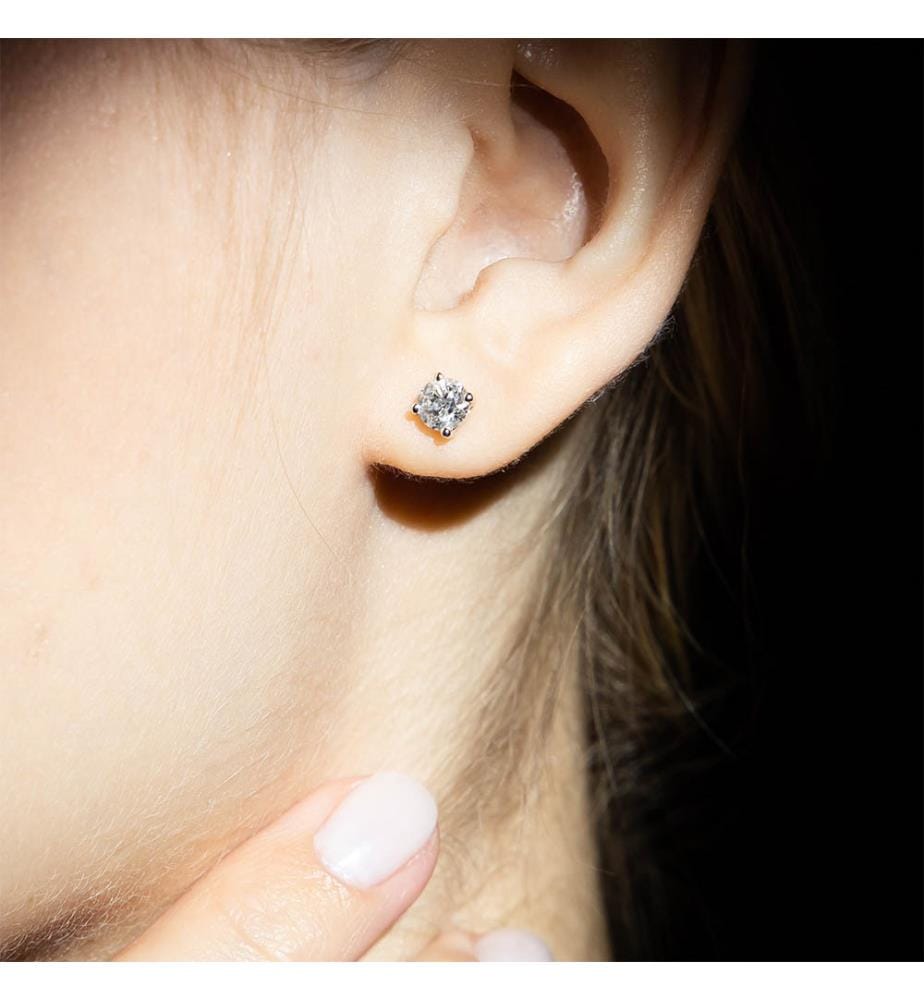 Ohrringe Single diamond - Weissgold 750/1000