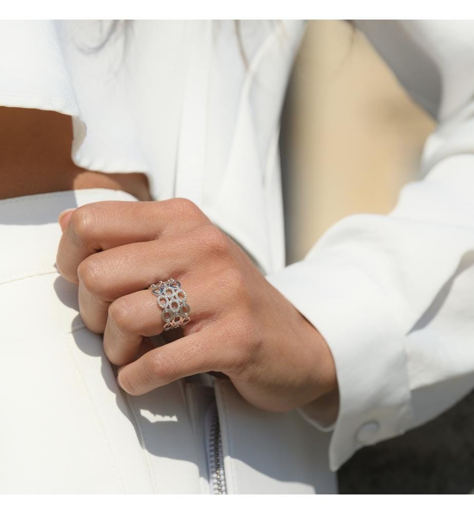 Ring Knüpfen wir unsere Bande - Weissgold 375/1000