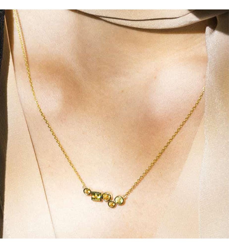 Colorama Citrin Peridot Halskette - Gelbgold 375/1000