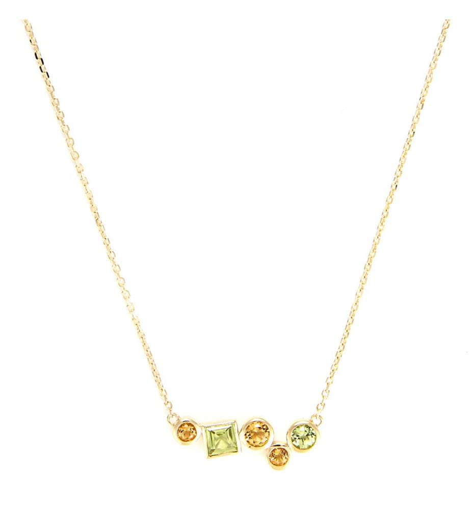 Colorama Citrin Peridot Halskette - Gelbgold 375/1000