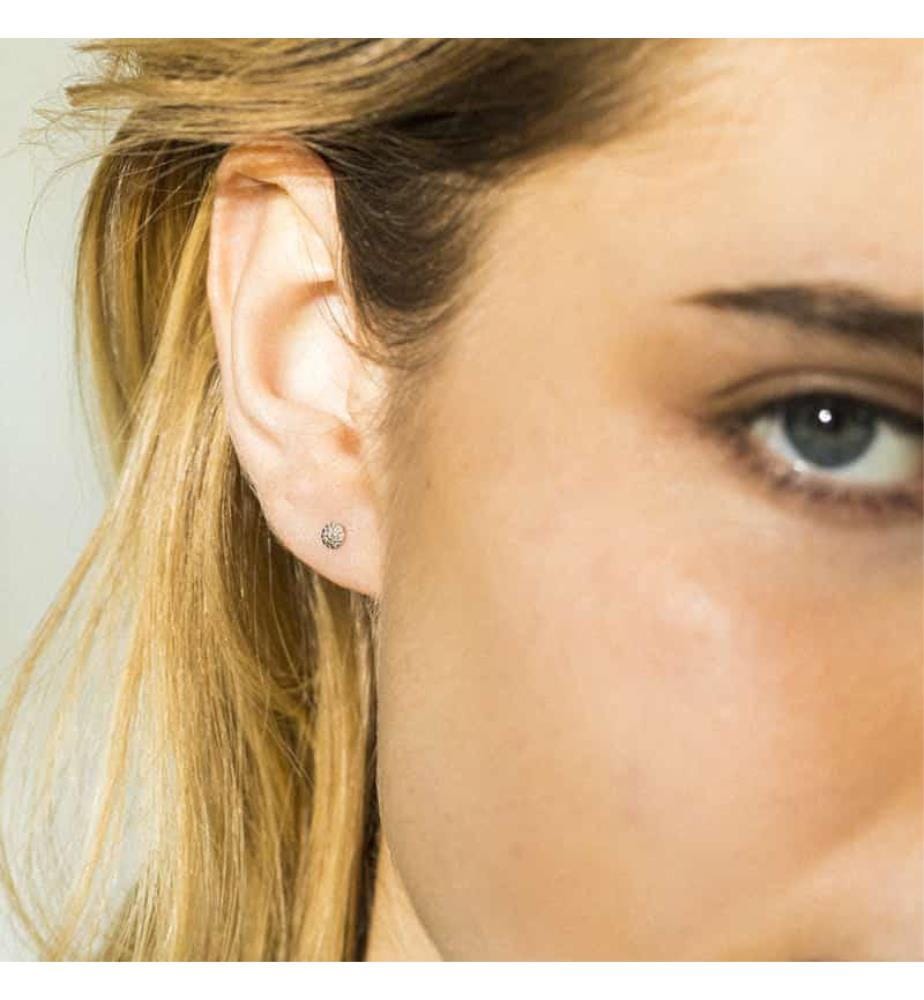 Ohrringe Round Stud - Gelbgold 375/1000