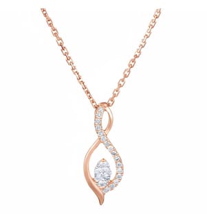 Anhänger "Luna" Diamanten - Roségold
