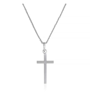 Anhänger Croix Croyance - Weissgold 375/1000