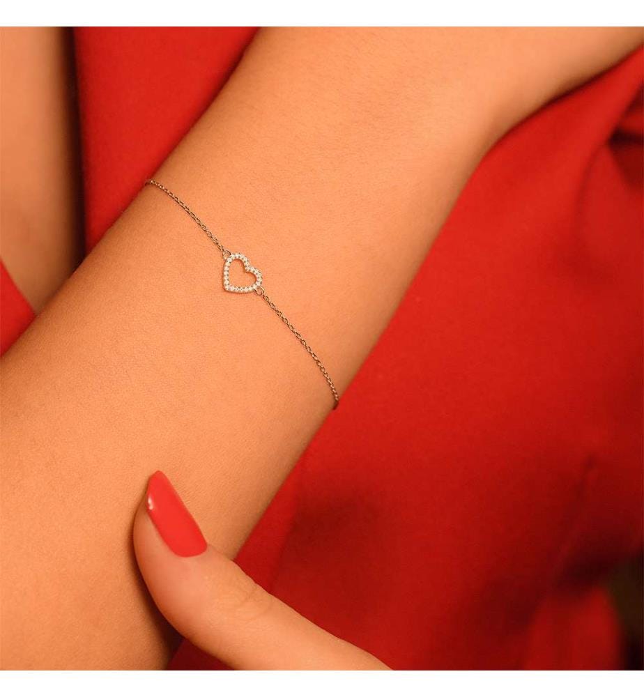 Armband Du trägst mein Herz - Weissgold 375/1000