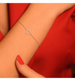 Armband Du trägst mein Herz - Weissgold 375/1000