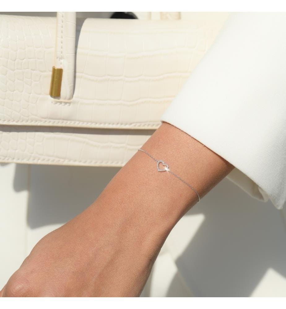 Armband Du trägst mein Herz - Weissgold 375/1000