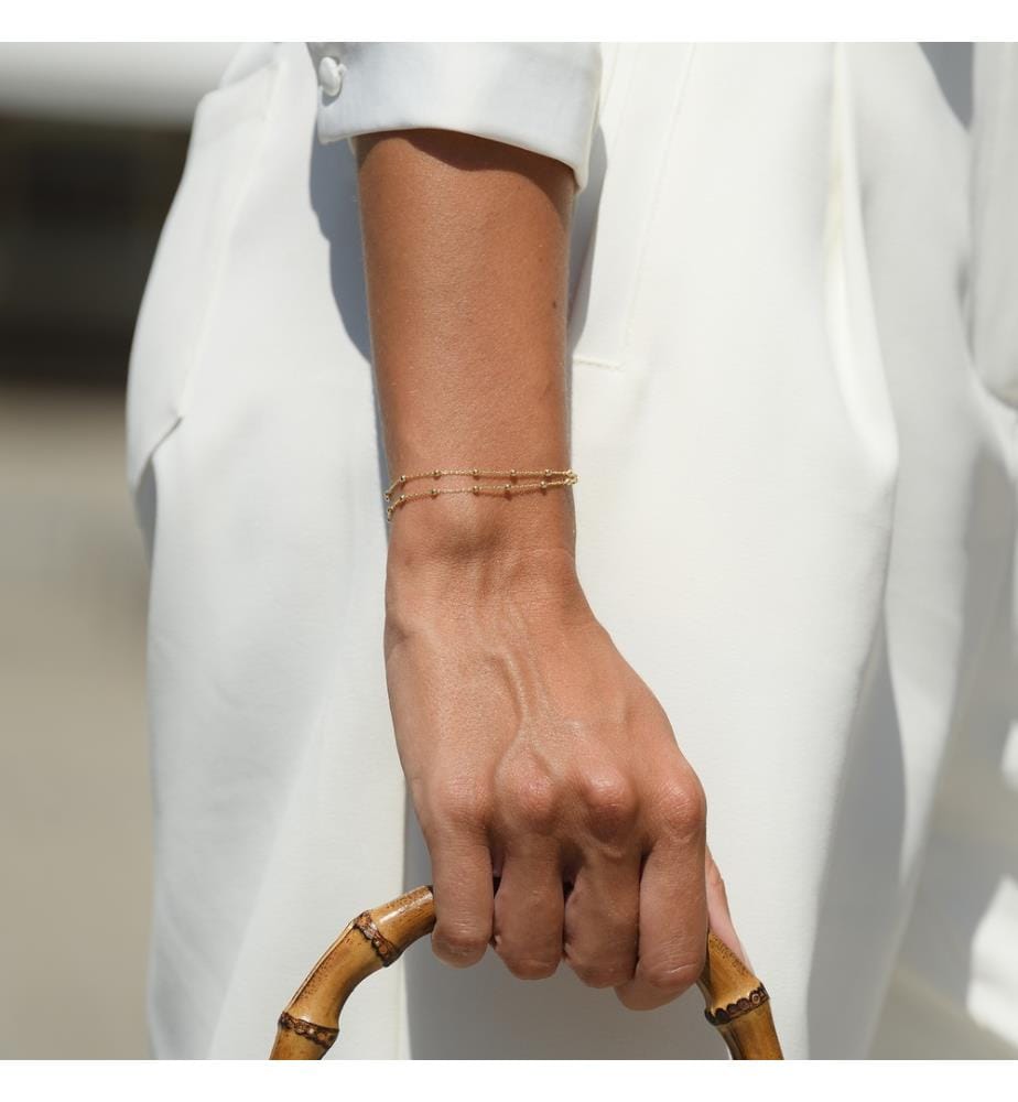 Doppelkettiges Armband – Gelbgold