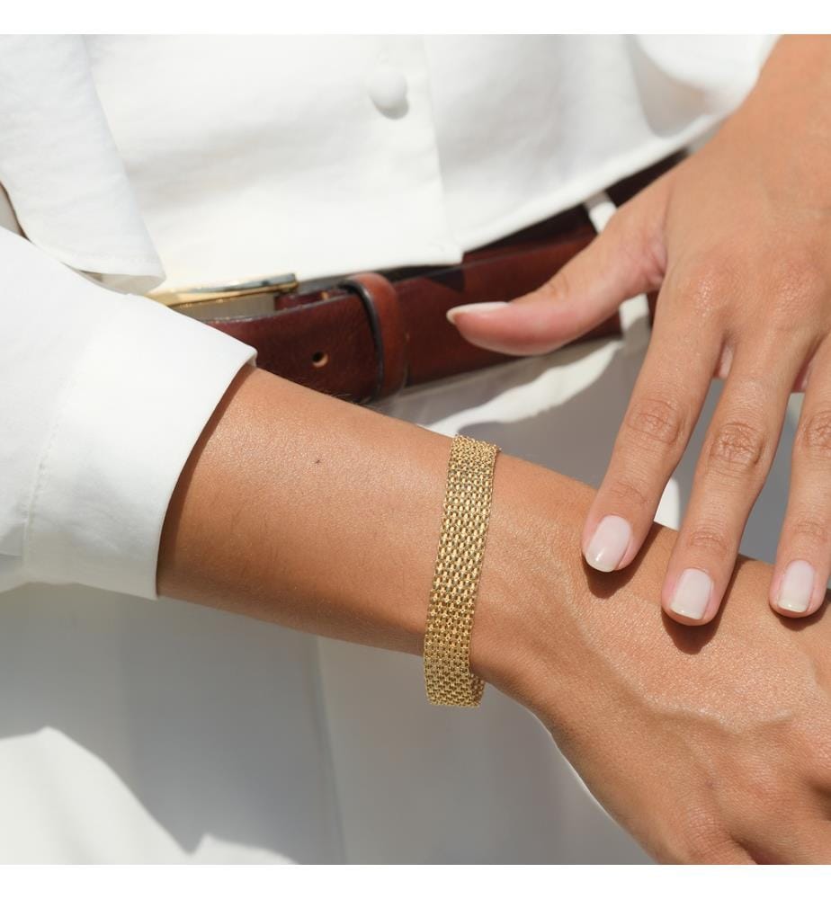 Armband Maille Calera Fermoir Bouée - Gelbgold 375/1000