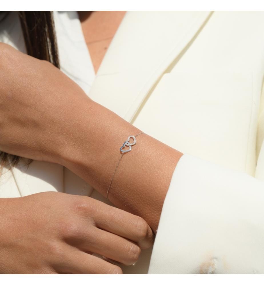 Armband Nie ohne dich - Weissgold 375/1000