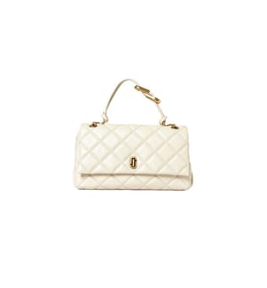 Schultertasche mit zwei Ketten – Weiss