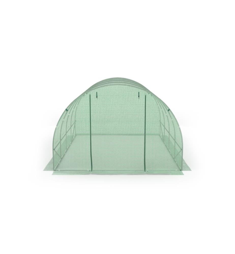 Serre tunnel de jardin 12 m ² bâche renforcée 130 gr/m² - Vert