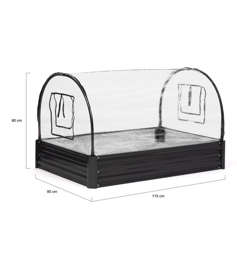 Serre de potager en métal 115cm - Noir