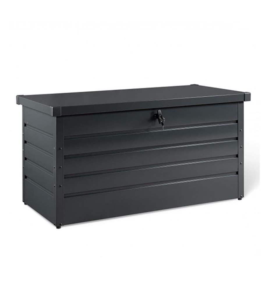 Coffre de rangement pour extérieur en métal 350L - Gris anthracite