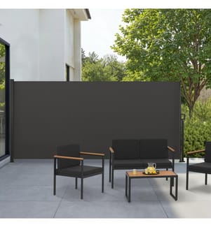 Paravent rétractable 400x200cm gris anthracite