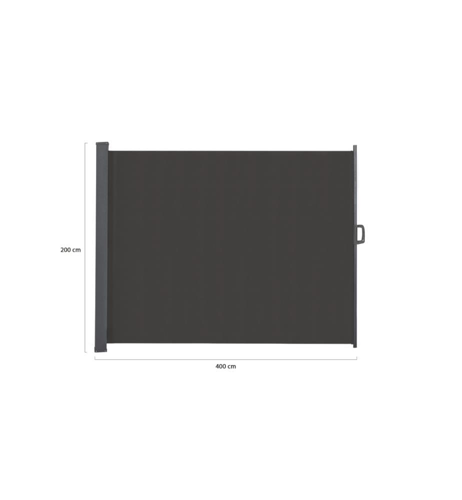 Paravent rétractable 400x200cm gris anthracite